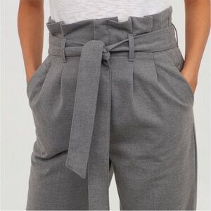 H&M Gray Belted Straight Leg Pants